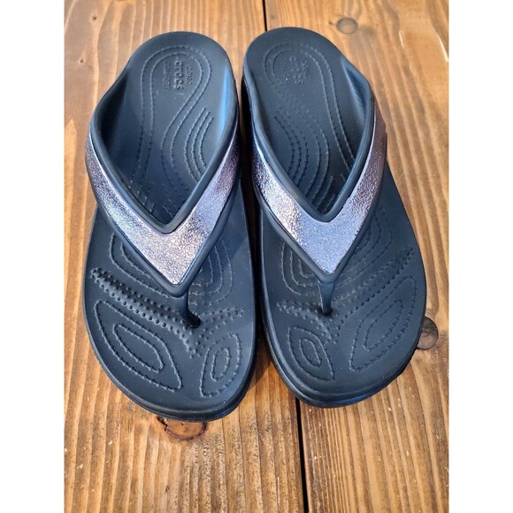 CROCS Shoes - Crocs Womens Sandals Flipflops Silver Size 8